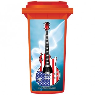 Stars And Stripes Guitar Wheelie Bin Sticker Panel